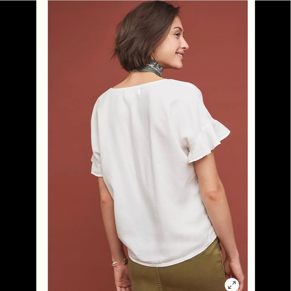 Anthropologie Cloth & Stone Tie-Front Blouse - Picture 3 of 7